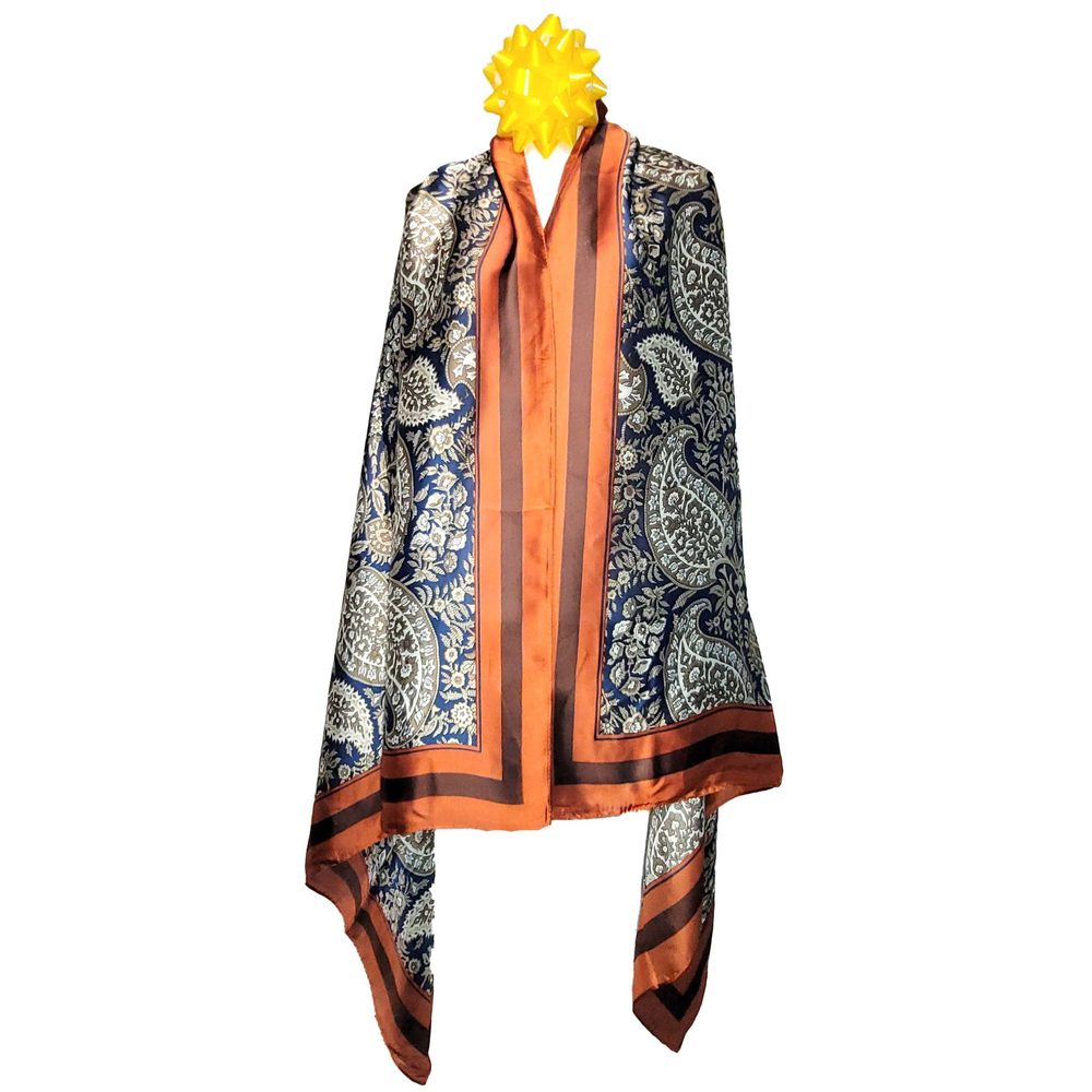 NWT Long Soft Scarf 35"x70" Rectangle Silk Feeling 100% Shawl Wrap 02881 - Picture 3 of 5